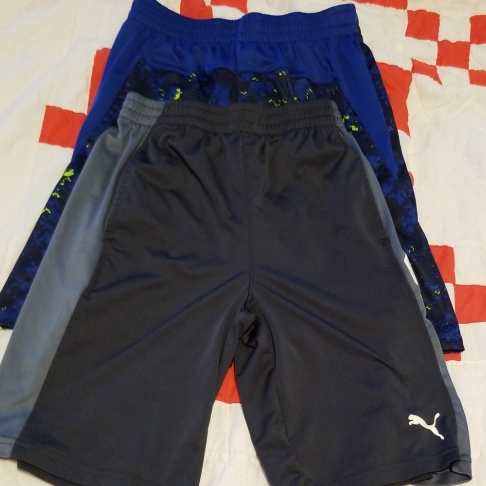 Lot of 2 Puma Boys Medium 10/12 Athletic Shorts